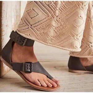 Free People Marco Boot Buckle Sandal in Charcoal  EU 36 1/2 - US 6.5-7